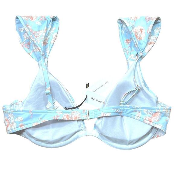 WeWoreWhat NWT Halogen Blue Floral Allie Underwire Padded Bikini Swim Top Large - Picture 3 of 11